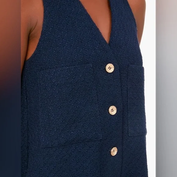 Pomander Place Tuckernuck Navy Textured Myla Sleeveless Shorts Romper XXL